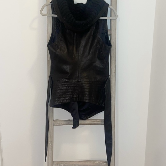 SKINGRAFT Rare Leather and Wool Vest Size L - Picture 7 of 8